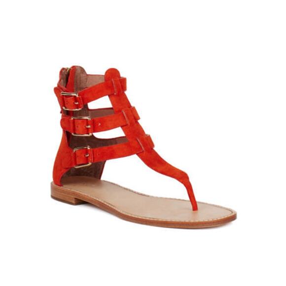 JOIE Eri Sandal, Size 36 orange red suede gladiator sandals sz 6 new $285 - Picture 1 of 4